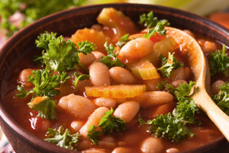 Spicy bean soup with chilli