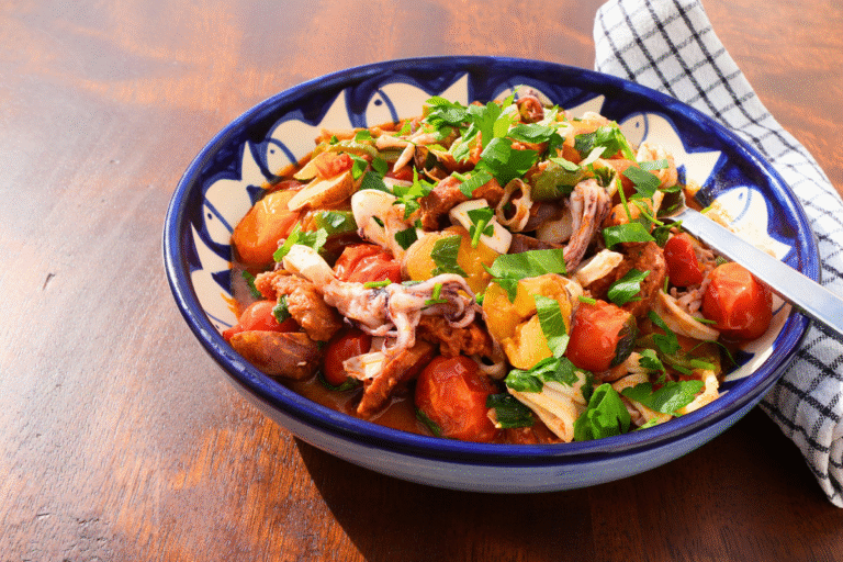 Squid with chorizo