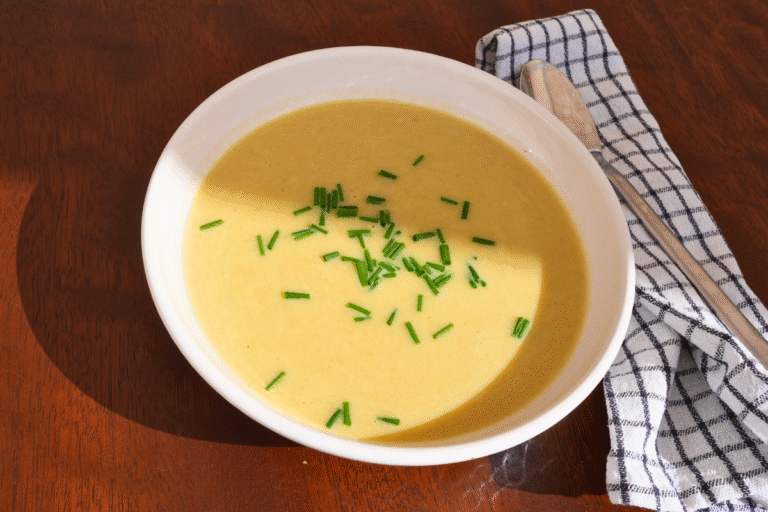 Vichyssoise: leek soup, delicious chilled or warm